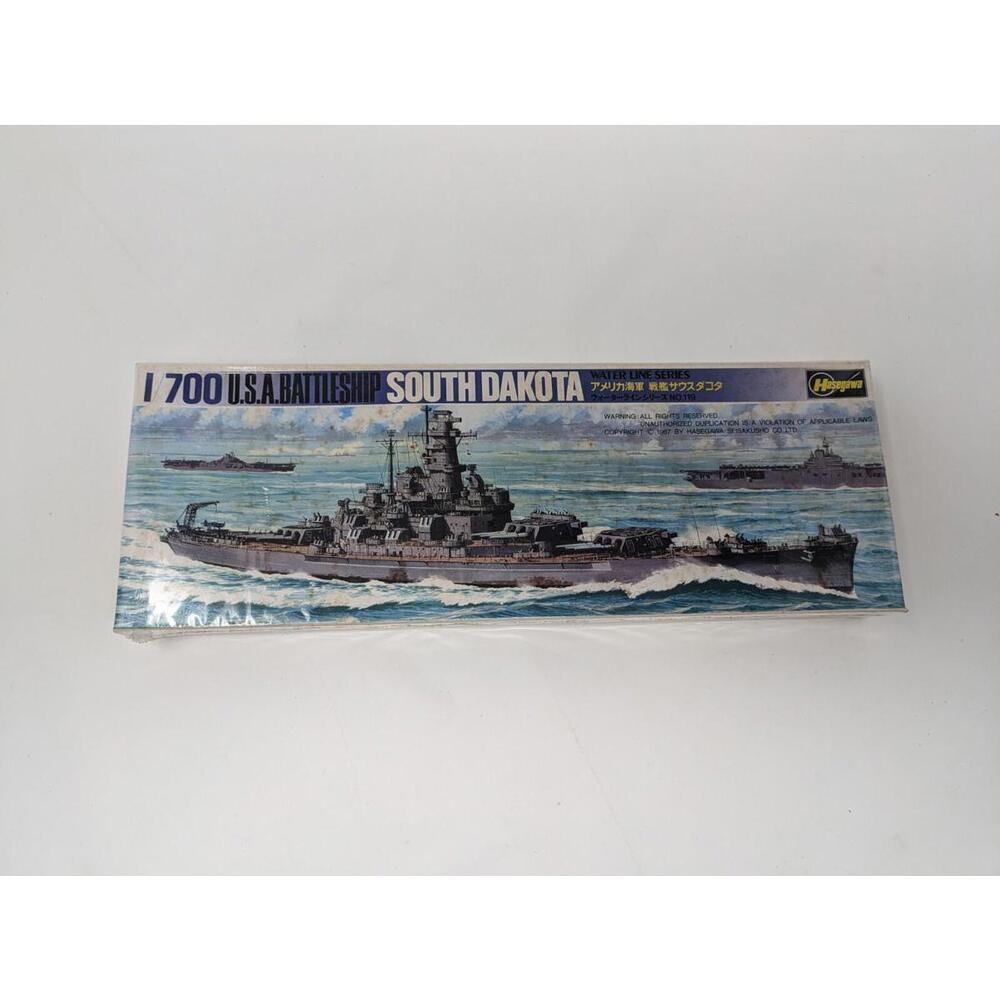 Vintage Hasegawa U.S.A. Battleship SOUTH DAKOTA Model Kit No.119